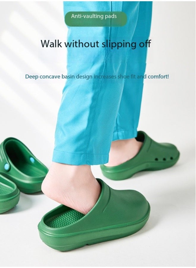 نعال دعم قوس غرفة العمليات، أحذية للجنسين مغلقة بالكامل وقابلة للتنفس، أحذية واقية، مناسبة للأطباء والممرضات وموظفي المختبر، صنادل غير قابلة للانزلاق (أخضر). - Image 3