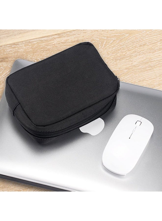 ERCRYSTO Universal Electronics/Accessories Soft Carrying Case Bag, Durable & Light-weight,Suitable for Out-going, Business, Travel and Cosmetics Kit (Small-Black) - Image 5