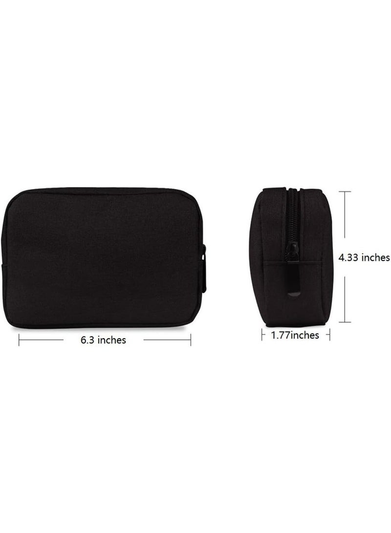 ERCRYSTO Universal Electronics/Accessories Soft Carrying Case Bag, Durable & Light-weight,Suitable for Out-going, Business, Travel and Cosmetics Kit (Small-Black) - Image 2