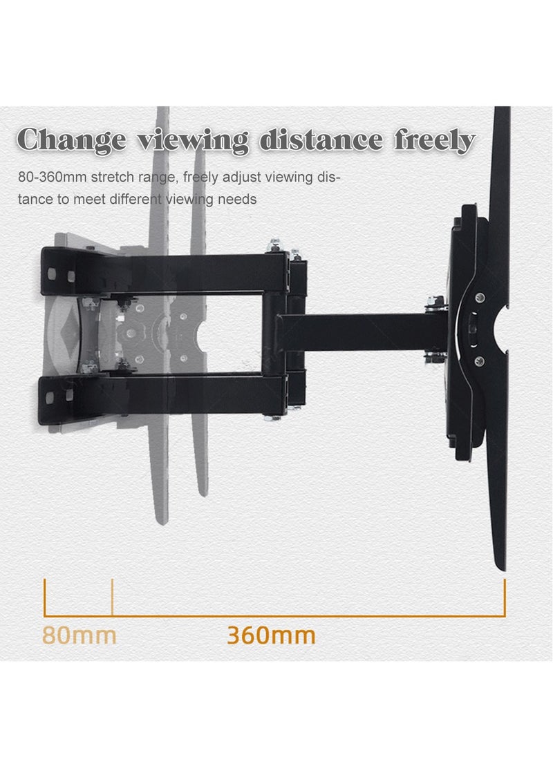 FlashHawk Full Motion TV Wall Mount | Fits 32-85 Inch TVs | 6-Arm Articulating Design | ±15° Tilt 180°Swivel | 600x400mm VESA | Heavy-Duty 30KG Load, 80-360mm Extension  - Image 5