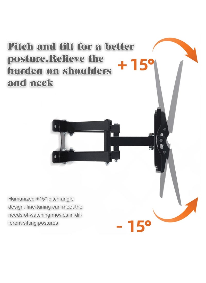 FlashHawk Full Motion TV Wall Mount | Fits 32-85 Inch TVs | 6-Arm Articulating Design | ±15° Tilt 180°Swivel | 600x400mm VESA | Heavy-Duty 30KG Load, 80-360mm Extension  - Image 4