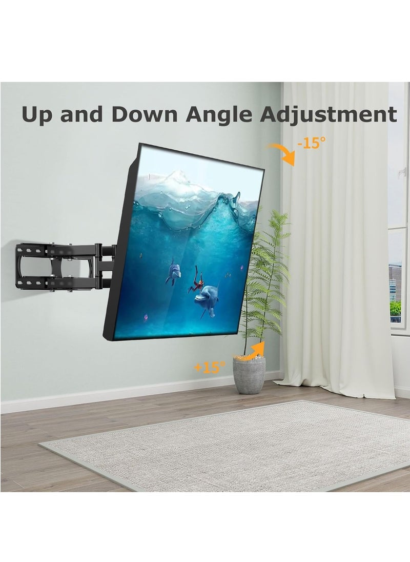 FlashHawk Full Motion TV Wall Mount | Fits 32-85 Inch TVs | 6-Arm Articulating Design | ±15° Tilt 180°Swivel | 600x400mm VESA | Heavy-Duty 30KG Load, 80-360mm Extension  - Image 3