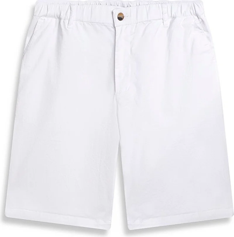 Men's Basic Midi Regular Gabardine White Shorts