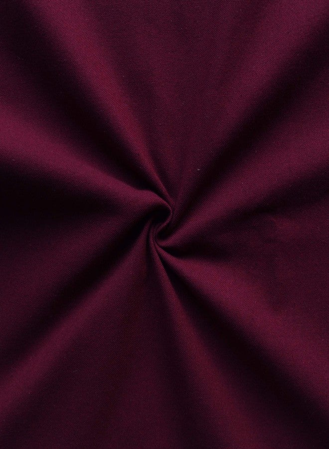 Airwill 100% Cotton Solid Pattern 4 Seater Square Table Cover Sized, 55x55 inches (Maroon, Pack of 1) - Image 2