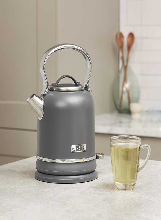 Haden Chelsea 1.7-Liter Stainless Steel Electric Kettle, Hot Water Kettle with 360-Degree Base and Auto Shutoff, Grey & Chrome - Image 3