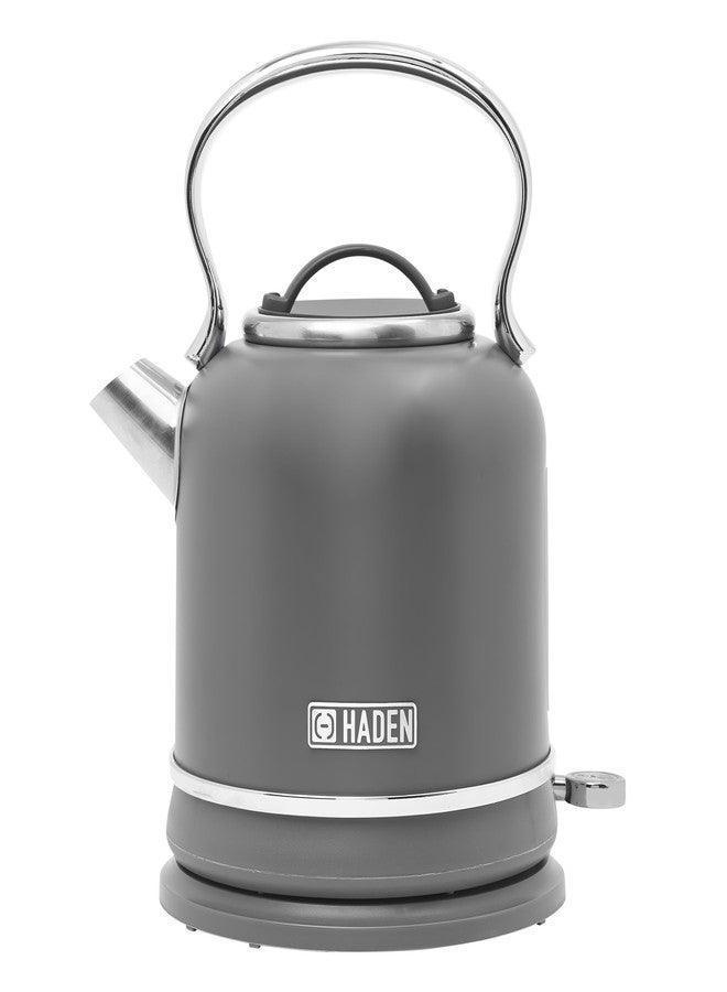 Haden Chelsea 1.7-Liter Stainless Steel Electric Kettle, Hot Water Kettle with 360-Degree Base and Auto Shutoff, Grey & Chrome - Image 1