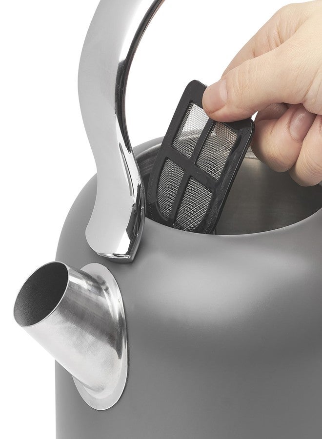 Haden Chelsea 1.7-Liter Stainless Steel Electric Kettle, Hot Water Kettle with 360-Degree Base and Auto Shutoff, Grey & Chrome - Image 4