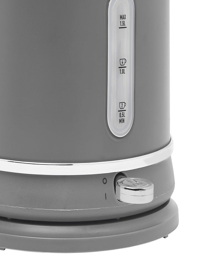 Haden Chelsea 1.7-Liter Stainless Steel Electric Kettle, Hot Water Kettle with 360-Degree Base and Auto Shutoff, Grey & Chrome - Image 5