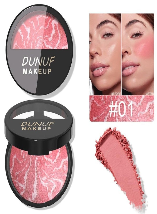 SUAKE Brighten Baked Blush Contour Palette, 2-in-1 Blush & Highlighter Hybrid - Pressed Powder-Butter Cream, Marbleized, Intensely Pigmented Natural Finish, Buildable Color (Blush-A01) - Image 3