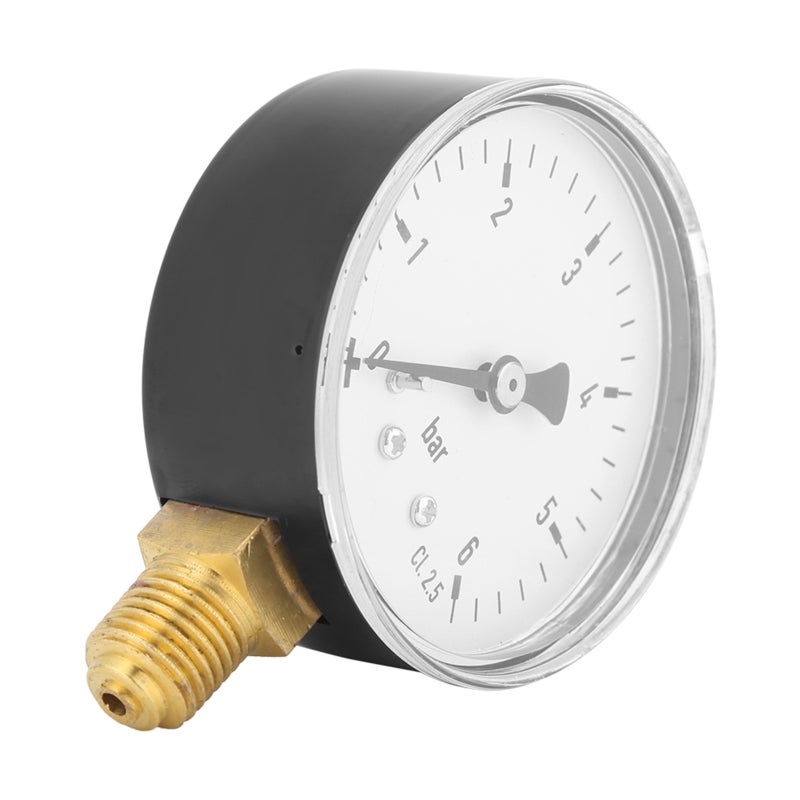 Air Hydraulic Pressure Gauge 0-6 Bar: 6cm Dial Clear Reading - Metal Case Stable Performance Side Mount Manometer for Pressure Measuring Tasks - Image 5