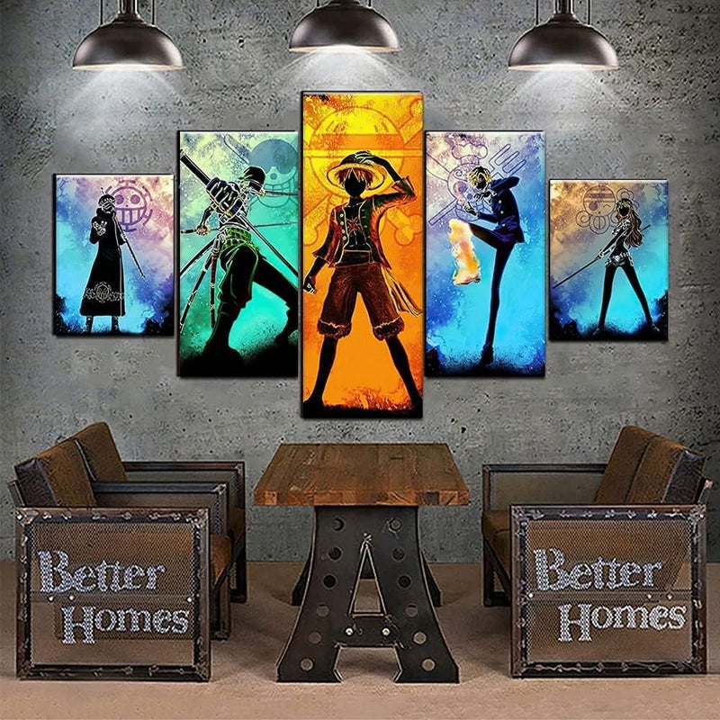 MGPEAYCT One Piece Poster Anime Canvas Luffy 5 Pieces HD Print Painting Decoration Pictures Modern for Living Bathroom Dining Room Home Decor Unframed - Image 5