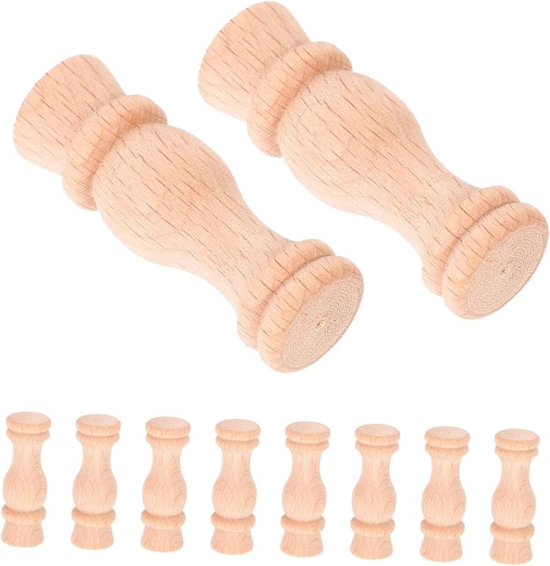10 Unpainted Wood Spindles For Furniture Repair Durable Gourd Design Balusters - Image 1