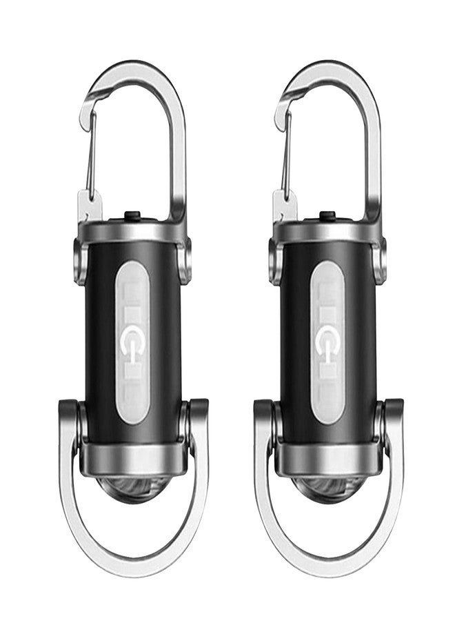 Skywolfeye 2 Pack Rechargeable Keychain Flashlights, EDC Mini Keychain Flashlight 6 Light Modes Waterproof, Compact Pocket COB Light for Night Working, Running, Walking, Camping, Fishing, Hiking - Image 1