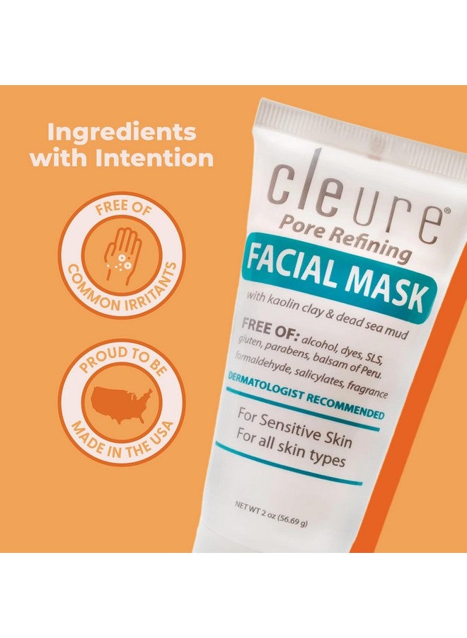 Cleure Pore Minimizing Face Mask - Unclogs Pores, Provides Oil Control & Soothes - Kaolin Clay, Shea Butter & Dead Sea Mud Mask For All Skin Types Including Sensitive, Acne Prone, & Dry Skin (4 Oz)  - Image 1