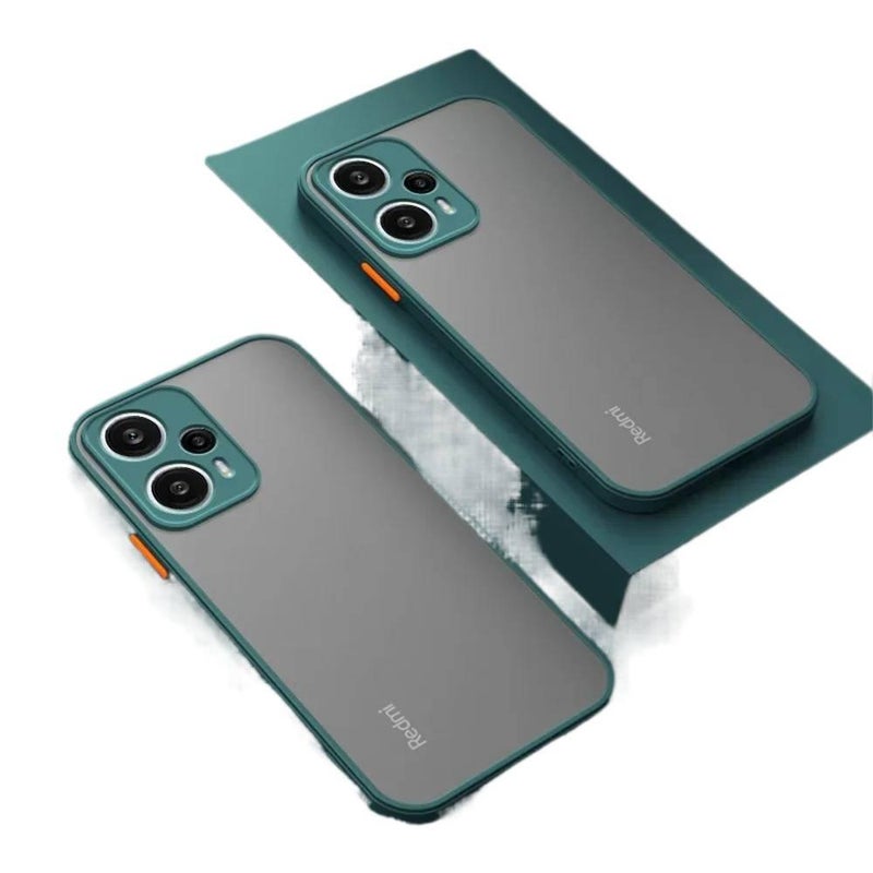غطاء واقي بPC لـ Redmi Note 14 Pro مع مقاوم للصدمات وحماية من السقوط مع مقاوم للصدمات مع تغطية كاملة مع ملمس غير لامع باللون أخضر للسفر للمكتب سهل التخزين - Image 1