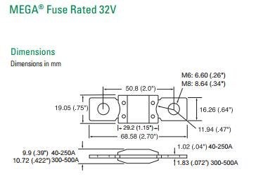 Littelfuse 0298060 Bolt Down Auto Fuse 60A Time Delay 32V 298 Series, MEGA - Image 2