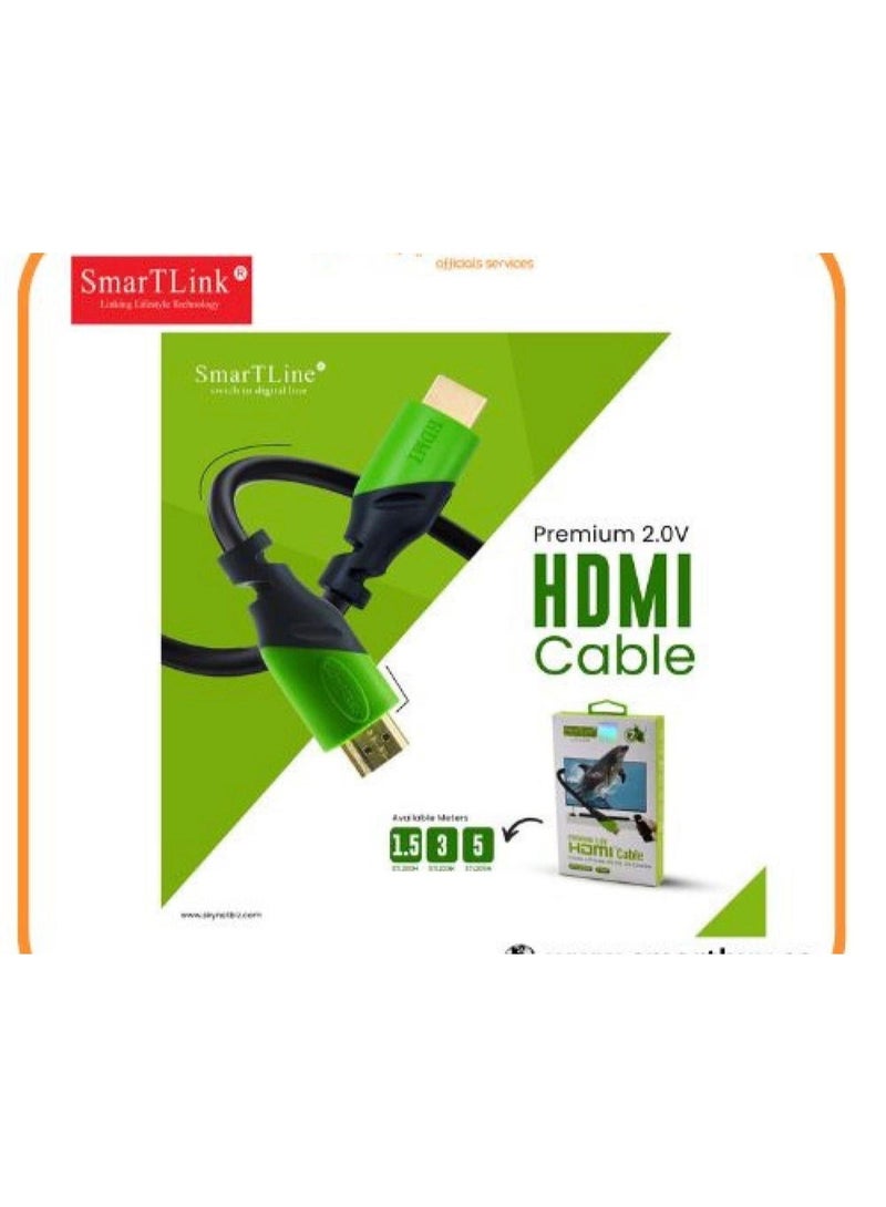 SmartLine Premium HDMI 2.0V Cable | Ultimate 4K HD Cinema Experience – 1.5m High-Speed Data Transfer with 3D Support. - Image 4