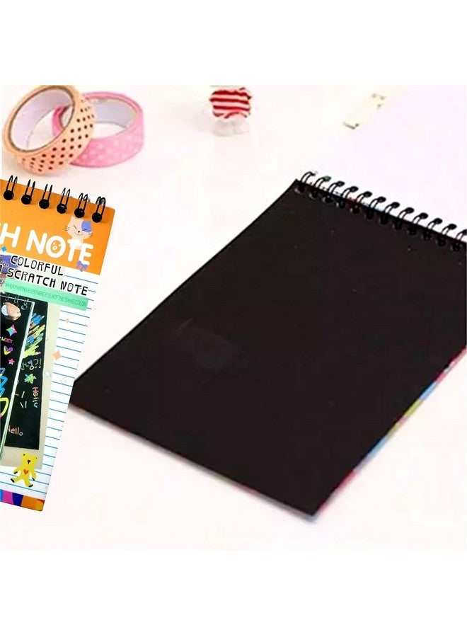 Evissa Scratch Note Colorful Magic Art Craft Kit Includes Multicolour | Birthday Return Gifts For kids | Scratch Book for Kid's | Creative Drawing Activity Toy | Educational Stationary Kit | Ideal for Birthday, Return Gift Aged 3-12 | Pack of 6 - Image 3
