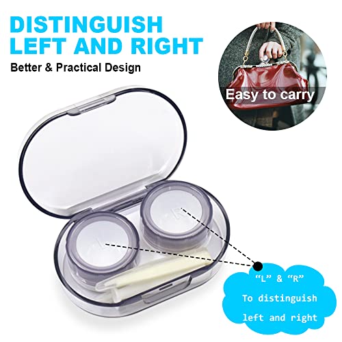 Modixun 8 Pack Clear Contact Lens Case with Inserter/Remover & Tweezer, 4 Colors Leak-Proof Bulk Contact Cases with Box, Lenses Holder Kit with L/R Mark, Style B - Image 2