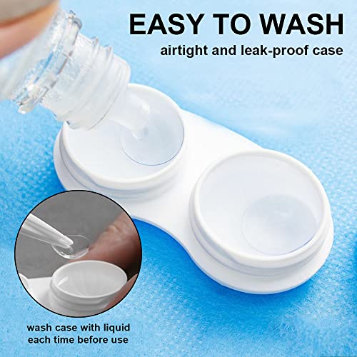 Modixun 8 Pack Clear Contact Lens Case with Inserter/Remover & Tweezer, 4 Colors Leak-Proof Bulk Contact Cases with Box, Lenses Holder Kit with L/R Mark, Style B - Image 4