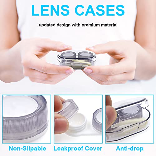 Modixun 8 Pack Clear Contact Lens Case with Inserter/Remover & Tweezer, 4 Colors Leak-Proof Bulk Contact Cases with Box, Lenses Holder Kit with L/R Mark, Style B - Image 3