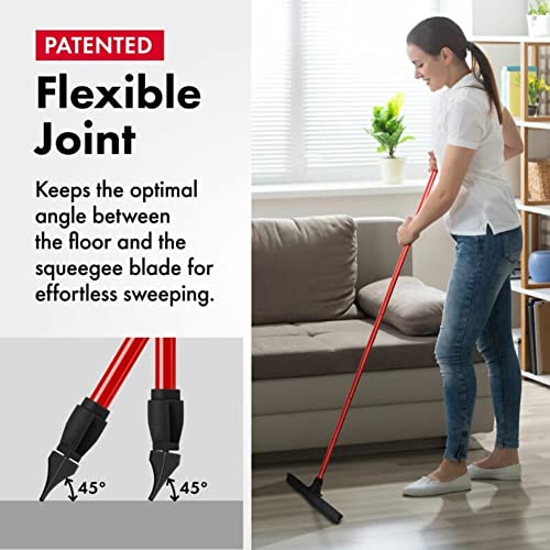 RAVMAG Heavy-Duty Floor Squeegee - Large 18" Wide Blade & 55" Long Handle Professional Grade Concrete, Garage & Commercial Rubber Squeegee Broom Floor Cleaner - Wood, Tile, Shower, Glass, Deck, Window - Image 3