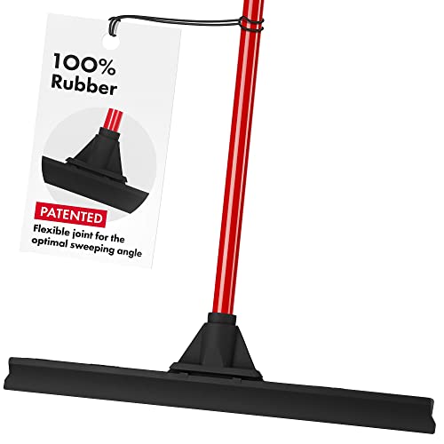 RAVMAG Heavy-Duty Floor Squeegee - Large 18" Wide Blade & 55" Long Handle Professional Grade Concrete, Garage & Commercial Rubber Squeegee Broom Floor Cleaner - Wood, Tile, Shower, Glass, Deck, Window - Image 1