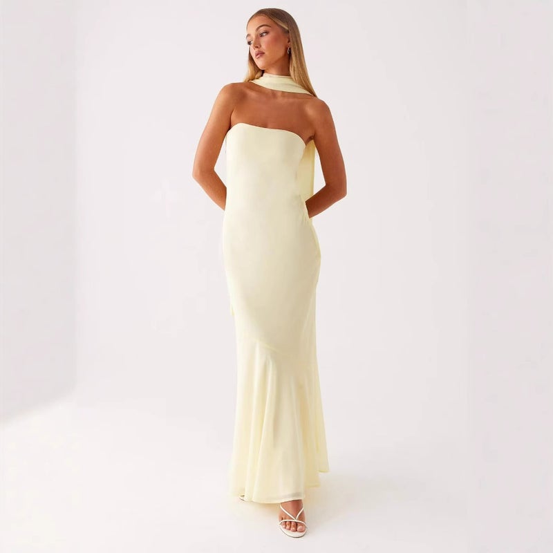 Women's Floral Chiffon High Waist Sleeveless Maxi Dress - Image 5