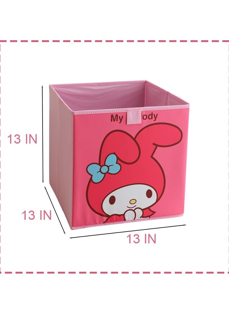 General 13 ‘x13’ Cute Large Capacity Collapsible Storage Box, 36L Kawaii Cartoon Collapsible Basket Organiser Box for Closet, Shelf, Office, Bedroom and Toy Storage  - Image 2