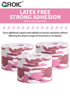 GROIC 2 Pack Kinesiology Tape, Camouflage Sports Tape Athletic Recovery Pain Relieve Strong Adhesion Waterproof Sports Theraeputic Tape for Muscle Pain Relief and Joint Support  [2” x 197”]  - Image 2
