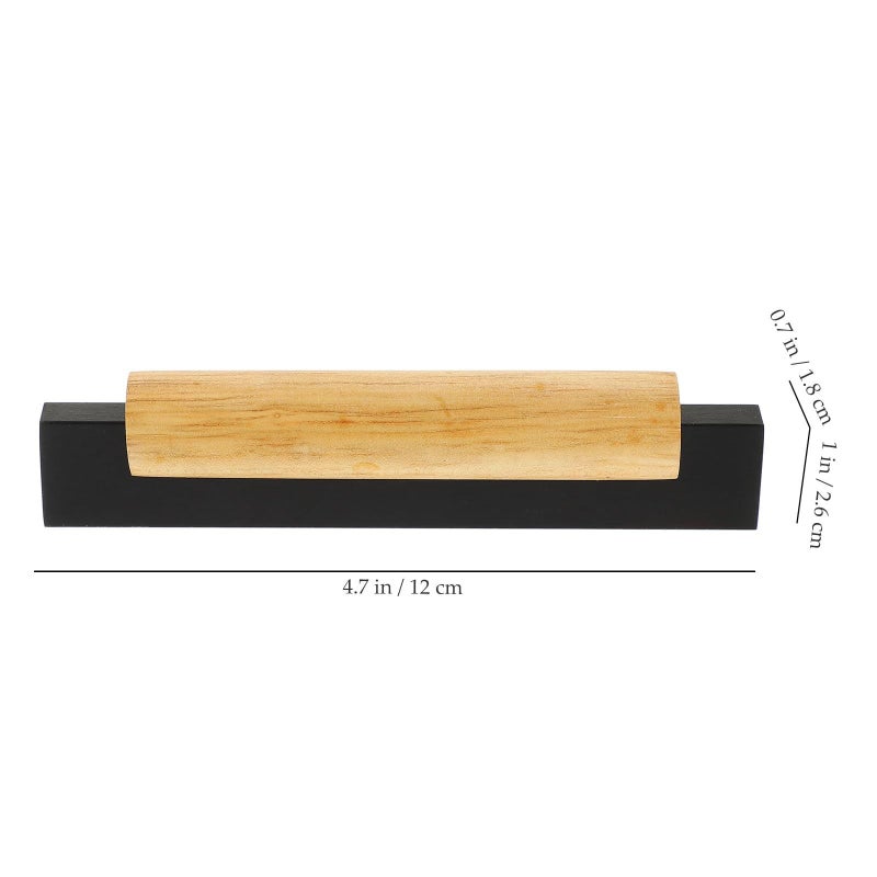Black Aluminum And Wood Drawer Pull Handle 96mm Hole Centers For Modern Kitchen Cabinet - Image 3