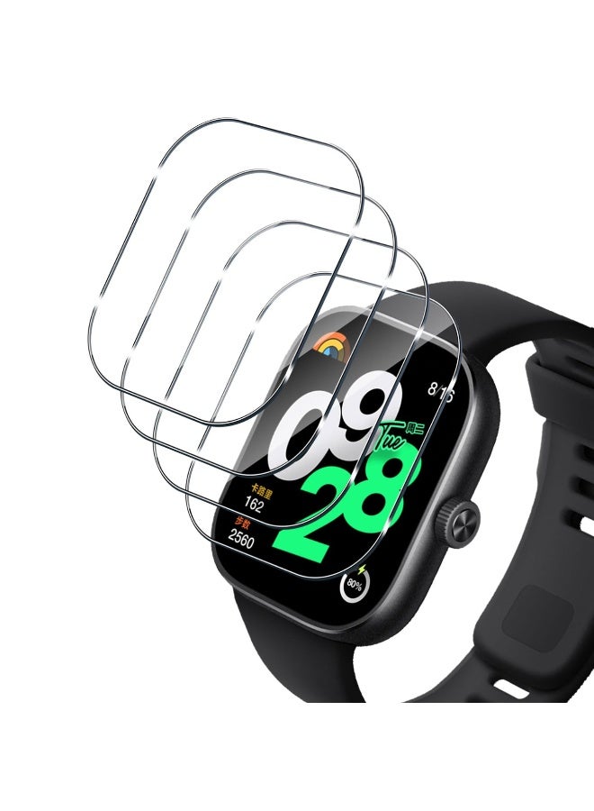 (4 Pack) Screen Protector for Redmi Watch 4 Transparent Screen Protective Film Anti-Bubble Tempered Glass Screen for Redmi Watch 4 - Image 1