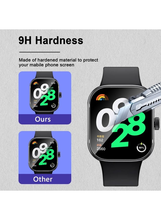 (4 Pack) Screen Protector for Redmi Watch 4 Transparent Screen Protective Film Anti-Bubble Tempered Glass Screen for Redmi Watch 4 - Image 2