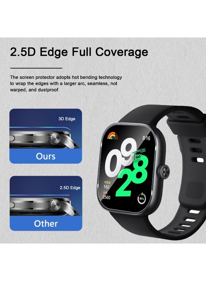 (4 Pack) Screen Protector for Redmi Watch 4 Transparent Screen Protective Film Anti-Bubble Tempered Glass Screen for Redmi Watch 4 - Image 5