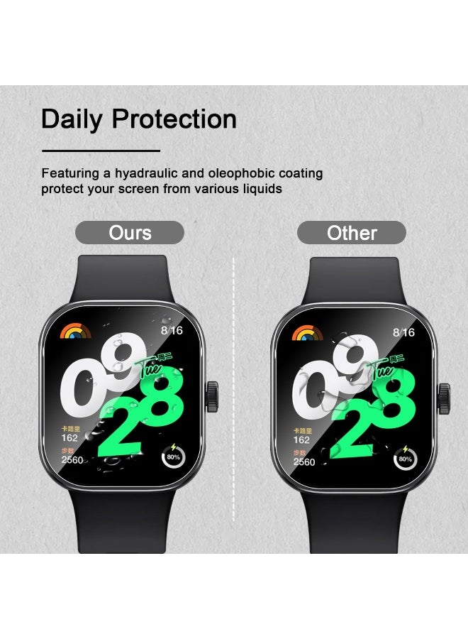 (4 Pack) Screen Protector for Redmi Watch 4 Transparent Screen Protective Film Anti-Bubble Tempered Glass Screen for Redmi Watch 4 - Image 4
