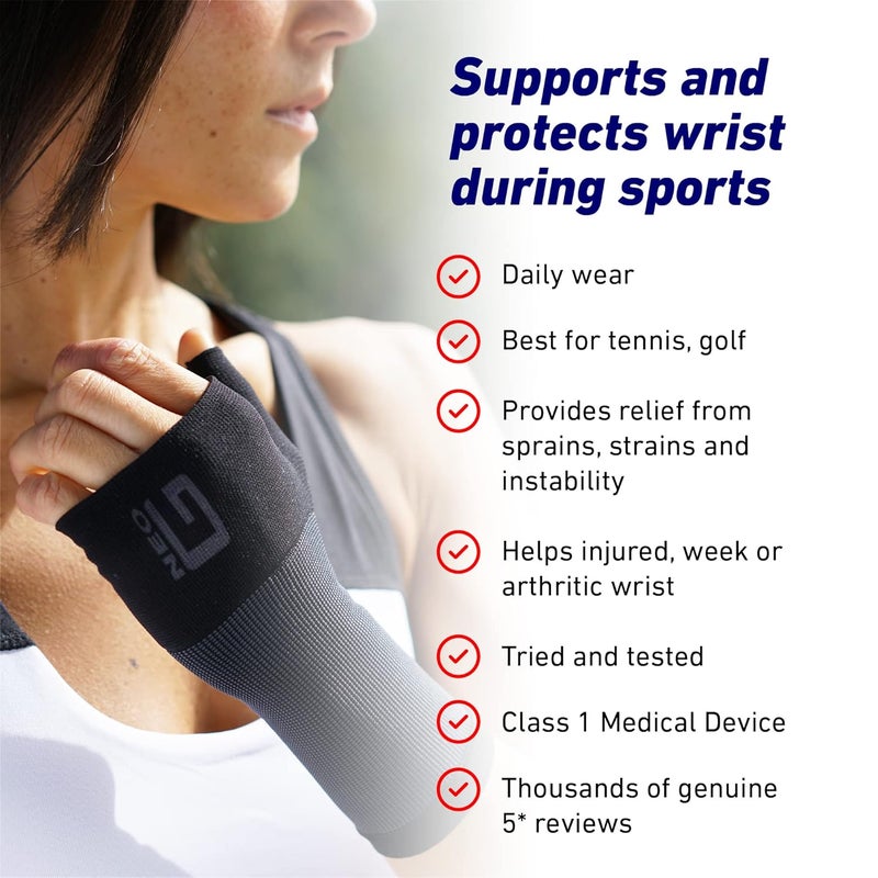NeoG Wrist and Thumb Support for Arthritis, Joint Pain, Tendonitis, Sprain - Wrist Brace Wrist Compression Hand Support - L - Black - Image 3
