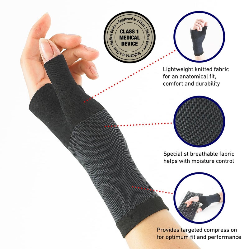 NeoG Wrist and Thumb Support for Arthritis, Joint Pain, Tendonitis, Sprain - Wrist Brace Wrist Compression Hand Support - L - Black - Image 2
