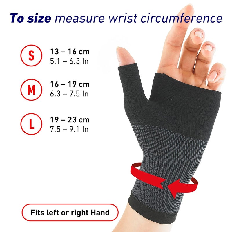 NeoG Wrist and Thumb Support for Arthritis, Joint Pain, Tendonitis, Sprain - Wrist Brace Wrist Compression Hand Support - L - Black - Image 5