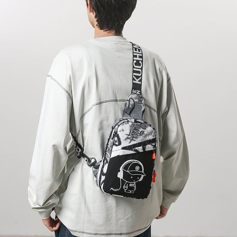 Astronaut Men'S Chest Bag Digital Wide Shoulder Strap Light Luxury Crossbody Bag Outdoor Sports Small Shoulder Bag - Image 4