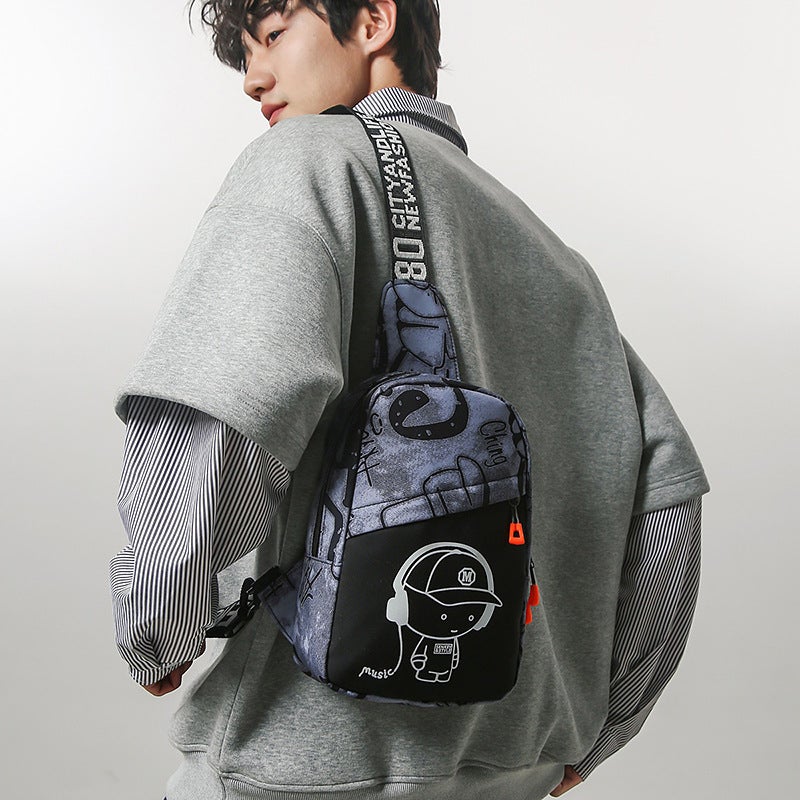 Astronaut Men'S Chest Bag Digital Wide Shoulder Strap Light Luxury Crossbody Bag Outdoor Sports Small Shoulder Bag - Image 2
