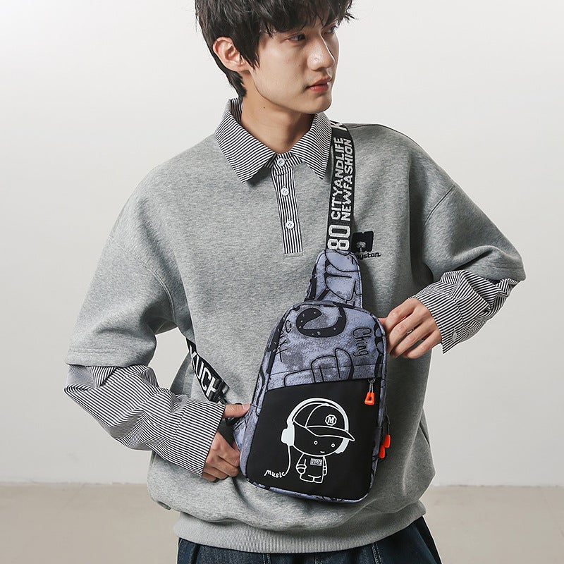 Astronaut Men'S Chest Bag Digital Wide Shoulder Strap Light Luxury Crossbody Bag Outdoor Sports Small Shoulder Bag - Image 5