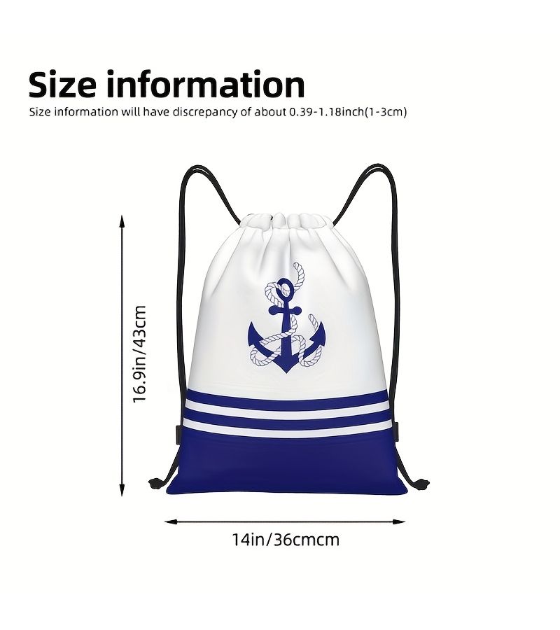 1pc WarshipB1 Lightweight Polyester Drawstring Backpack for Gym Yoga and Travel with Utility Pocket - Image 3
