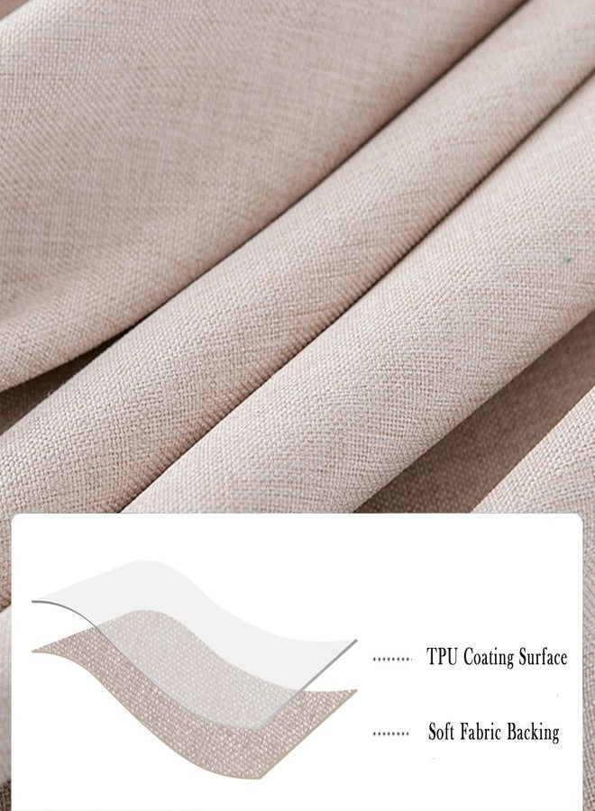 Jeloris Round Waterproof Tablecloth Spill-Proof and Stain Resistant Table Cloth Wrinkle Free Washable Decorative Fabric Table Cover for Kitchen, Dining, Parties, Buffet, Wedding(78 inch, Beige) - Image 5
