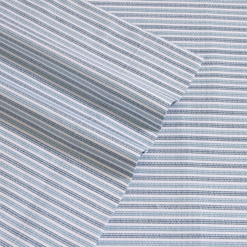 Eddie Bauer Eddie Bauer Home Sheets Cotton Percale Bedding Set  Crisp & Cool  Stylish Home Decor  Twin XL  Ticking Stripe Blue/White  - Image 3