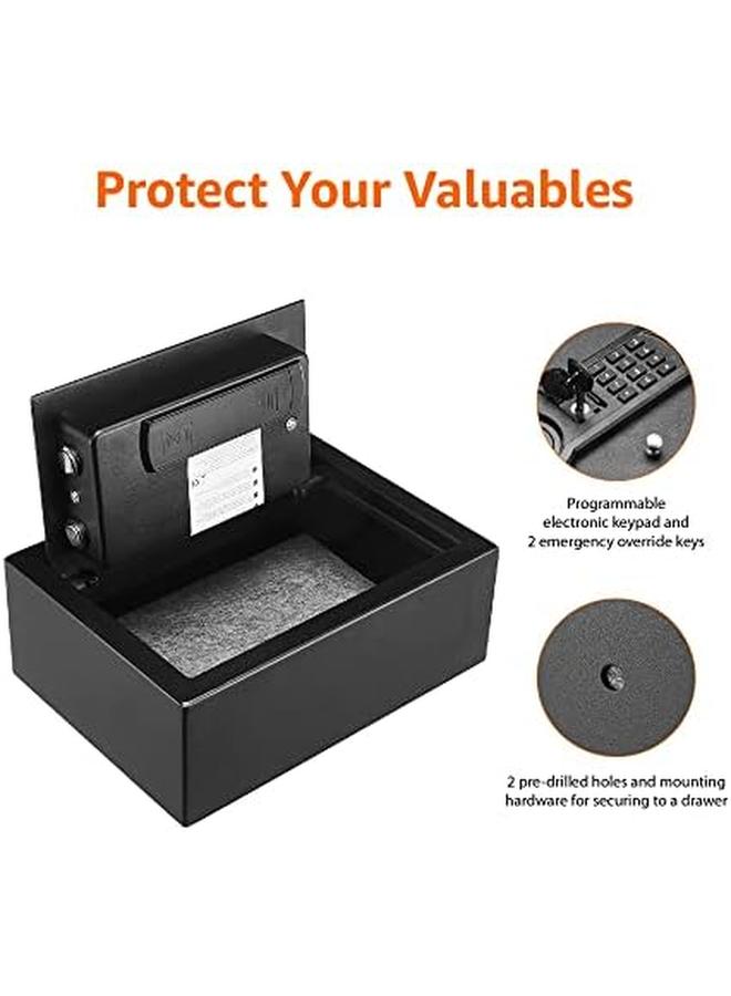 Small Slim Desk Drawer Security Safe With Programmable Electronic Keypad 29.9 X 21.8 X 11.1 Centimeters - Image 2
