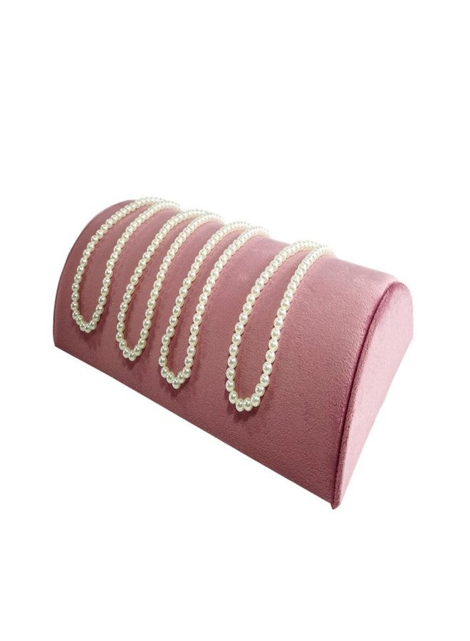SCIKHEFT Velvet Half Moon Bracelet Holder All Pink Velvet Jewelry Rack Bracelet Display Props for Showcase - Image 4
