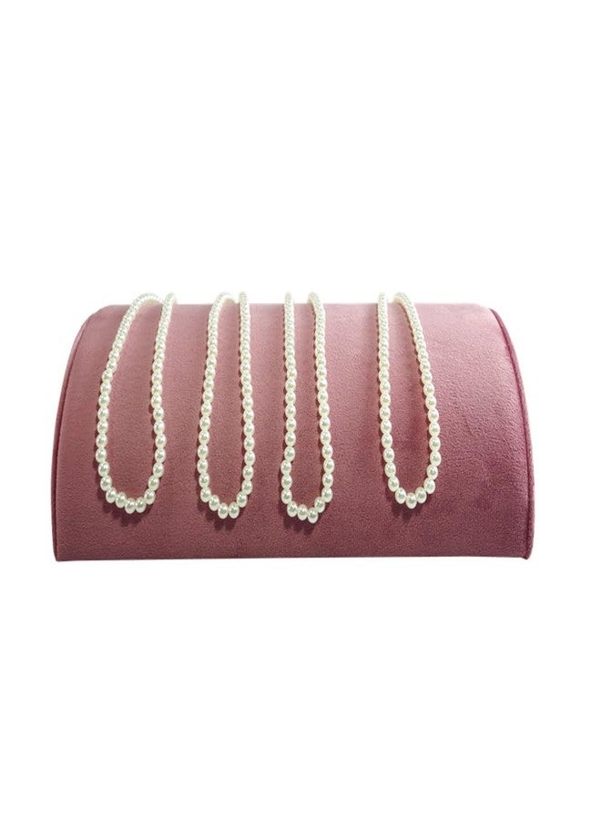 SCIKHEFT Velvet Half Moon Bracelet Holder All Pink Velvet Jewelry Rack Bracelet Display Props for Showcase - Image 2