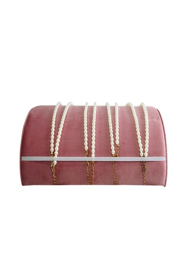SCIKHEFT Velvet Half Moon Bracelet Holder All Pink Velvet Jewelry Rack Bracelet Display Props for Showcase - Image 3
