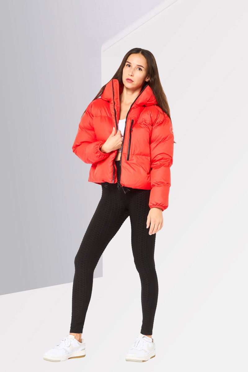 Adidas جاكيت تدريب طويل الأكمام للنساء من أديداس × ستيلا مكارتني، أحمر - Image 2