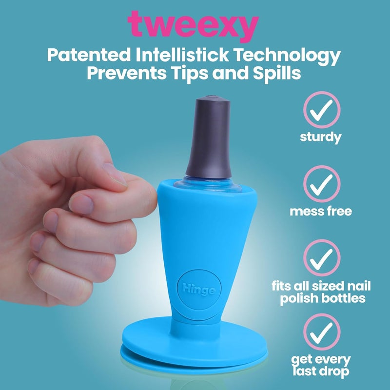 tweexy Hinge Untippable Nail Polish Bottle Holder | Anti-Spill Nail Polish Holder Stand, Tilted, Smartgrip Airlock Suction | Fingernail Painting, Nail Art Tools | Nail Polish Accessories (Unicorn) - Image 3
